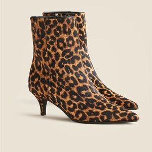 J. Crew Leopard Print Heeled Boots